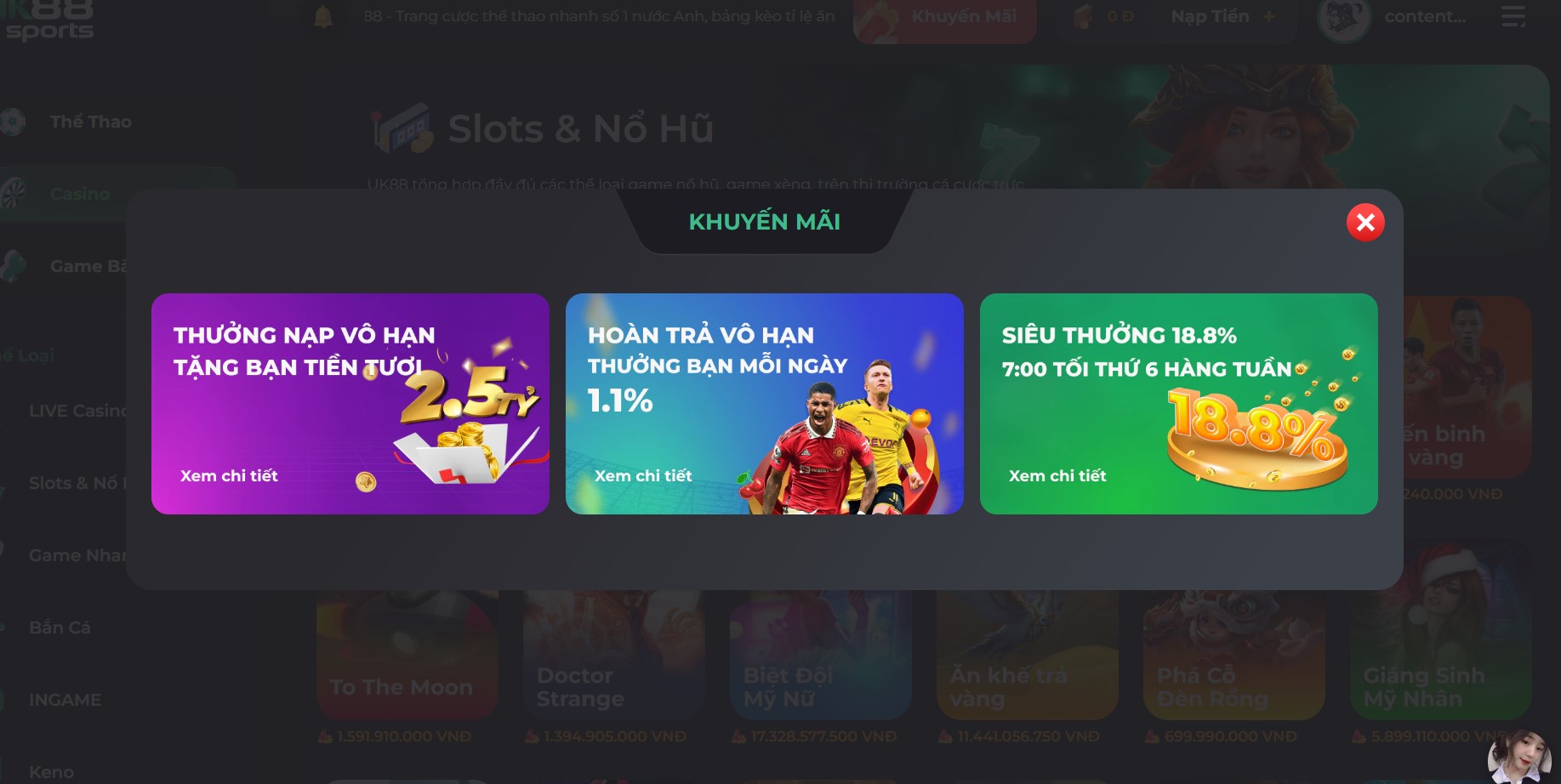 UK88 - Nhà cái thể thao nước Anh #1 Châu Á 6 Tổng hợp khuyến mãi tại UK88