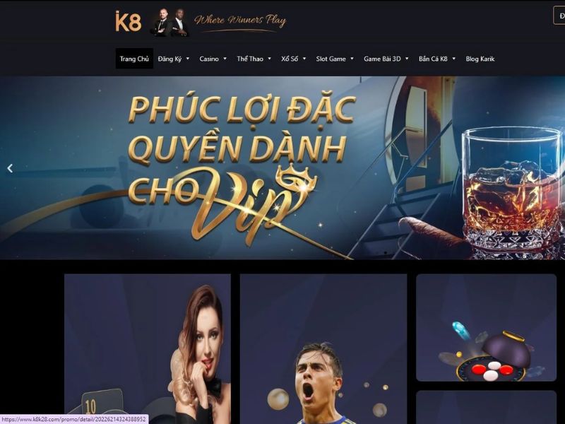 K8 - Nhà cái cá cược thể thao, casino, game bài trực tuyến hot 2 k8-1