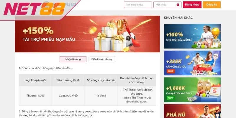 NET88 Online | Tải Game Tài Xỉu Đổi Thưởng Uy Tín Nhất 5 Khuyến mãi siêu “ngon” của NET88