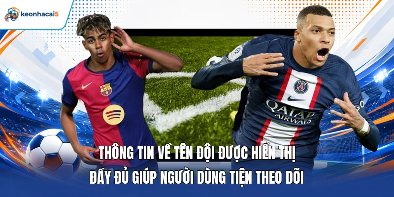 Lịch Thi Đấu Bóng Đá | Thông Tin Chính Xác Từng Trận Đấu 2 Thông tin về tên đội được hiển thị đầy đủ giúp người dùng tiện theo dõi